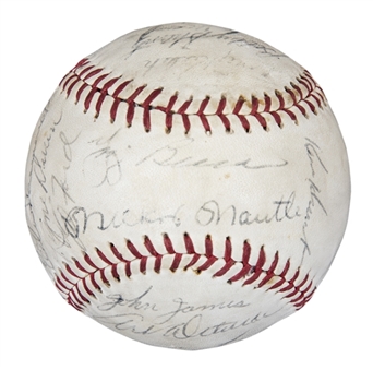 1960 New York Yankees American League Champions Team Signed Baseball With 25 Signatures Including Maris, Berra & Ford (Beckett)